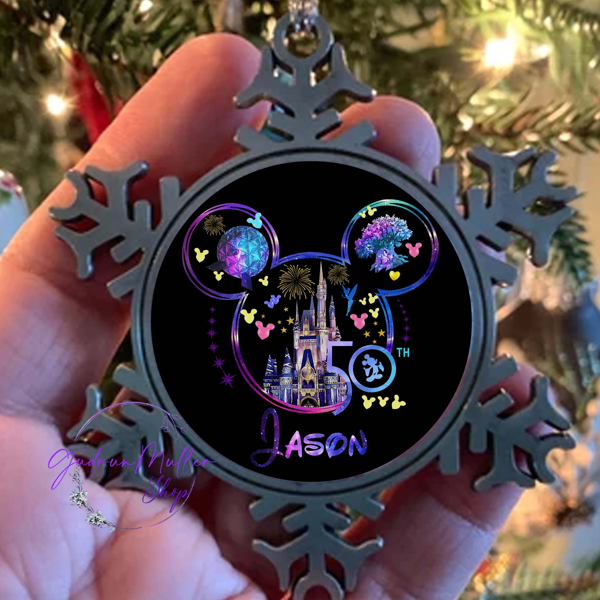 Custom Disney 50th Anniversary Ornament, Disney Christmas Ornaments