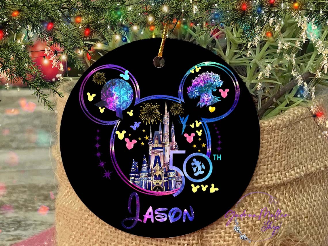 Custom Disney 50th Anniversary Ornament, Disney Christmas Ornaments