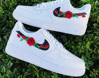 air force 1 red swoosh | Rose Air Force 1 - Etsy