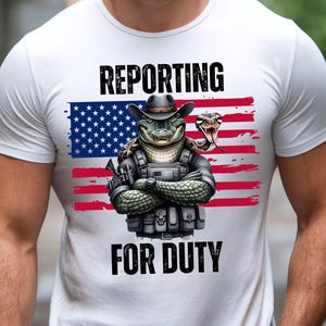 Reporting for Duty Gator Snake Flag PNG | Everglades | Florida Gator | Alligator | Gator Enforcement | Florida Design Clipart | Alcatraz