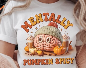 Pumpkin Spice Brain PNG: Funny Mental Health Fall Clipart (Digital Download