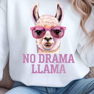 No Drama Llama PNG: Funny Sublimation Design (Digital Download)