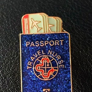 Glitter Travel Nurse Pin