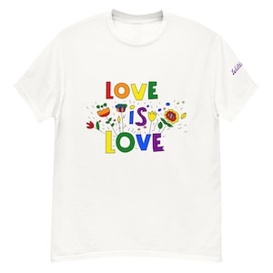 LOVE IS LOVE Tee – Classic Rainbow Queer Pride Flag Colours