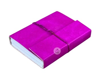 Pink Leather Journal Handmade Paper Notebook, Leather Writing Journal, Useful Gifts for Women/Mum, Best Birthday Gifts Girls Grand daughter