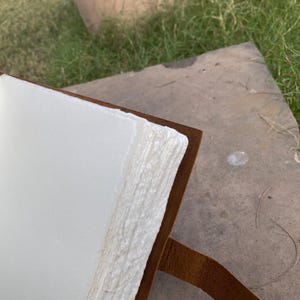 Handmade Leather Watercolor Sketchbook with Deckle edge paper
