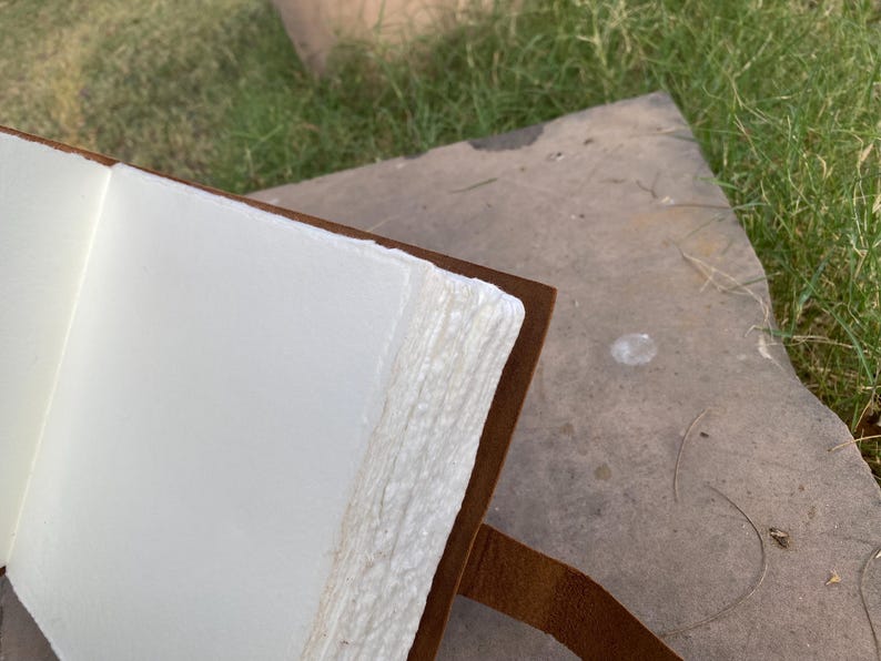 Handmade Leather Watercolor Sketchbook with Deckle edge paper