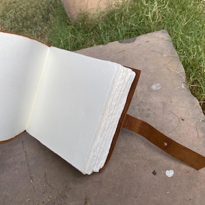 Handmade Leather Watercolor Sketchbook with Deckle edge paper