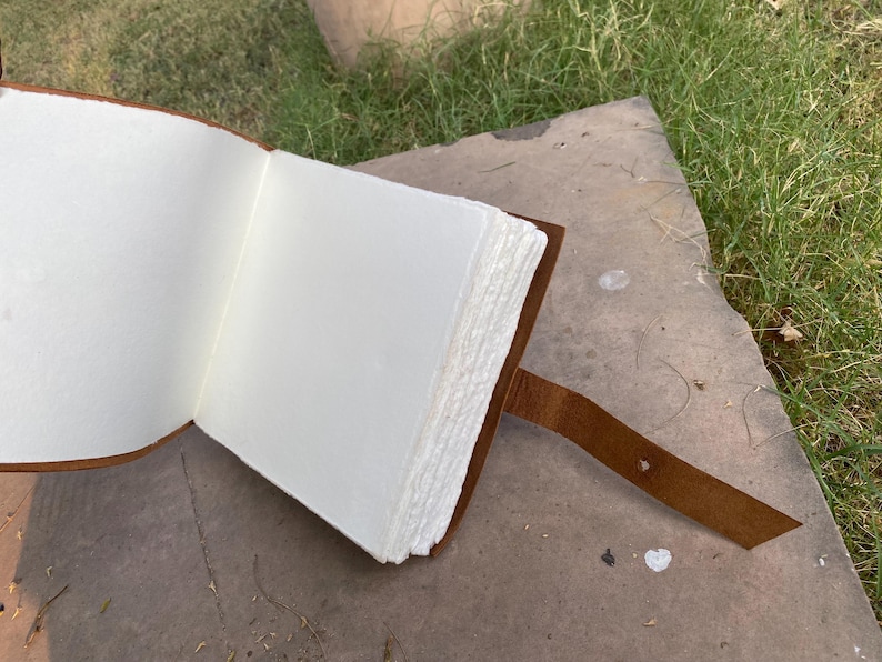 Handmade Leather Watercolor Sketchbook with Deckle edge paper