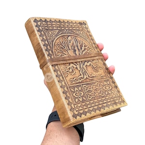 Leather Journal Tree Of Life Journal, Refillable Leather Journal Tree Embossed Leather Journal, Grimoire Book of Shadows Journal for Witch