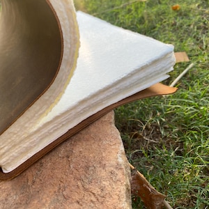 Handmade Leather Watercolor Sketchbook with Deckle edge paper