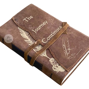 Diario in pelle, carta di cotone bianca senza righe, quaderno rilegato in pelle vintage, diario con citazioni, libro degli ospiti rustico, regalo di nozze per uomo/donna