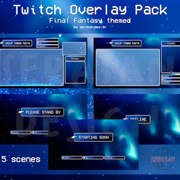 Final Fantasy Overlay Pack Twitch, Final Fantasy, FFVII, Stream overlay, Twitch, final fantasy twitch overlay, stream overlay twitch