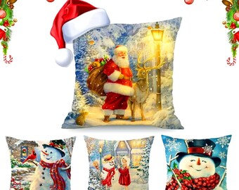 Pillow Cover, Merry Christmas Pillow Cover, Pillow Cover, Home Decor, Christmas Gift, 4 Piesces 45x45 cm 18x18 inç