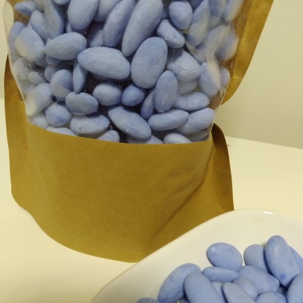Sugared Almonds, Sugar Coated Almonds, Snack blue almond Candy, Spacial Package.