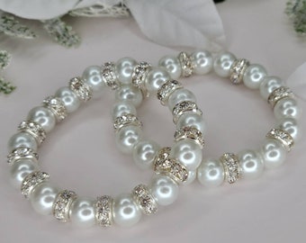 2pc Pearl Bracelet Set - Fashion Jewelry, Handcrafted Bracelet Duo