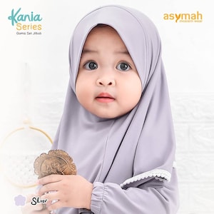 0-3 years old Baby hijab and dress Silver colour KANIA series zdjęcie 2