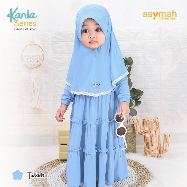 0-3 years old Baby hijab and dress Silver colour KANIA series zdjęcie 3