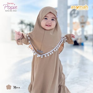 0-3 years old Baby hijab and dress MOCCA colour POPI series