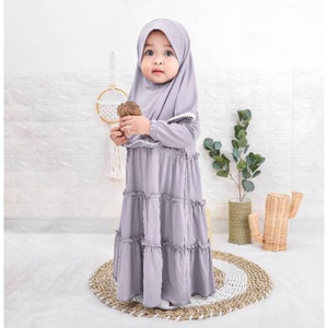 0-3 years old Baby hijab and dress Silver colour KANIA series zdjęcie 1