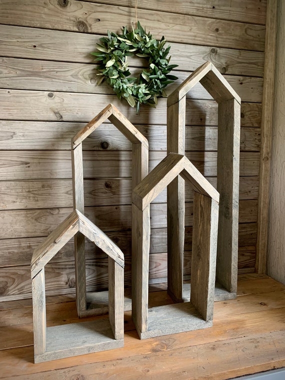 Rustikales Holzhaus "HYGGE HYTTE" Landhausstil Deko Shabby Haus div. Größen