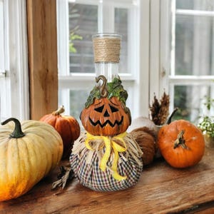 Polymer Clay Jack-o&#39;-lantern Pumpkin Vase