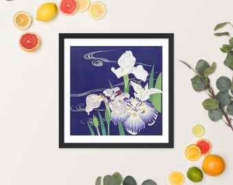 Irises (1890–1900) by Kogyo Tsukioka. Printable Art, Digital Art, Floral Painting, Blue Irises, Garden Flowers