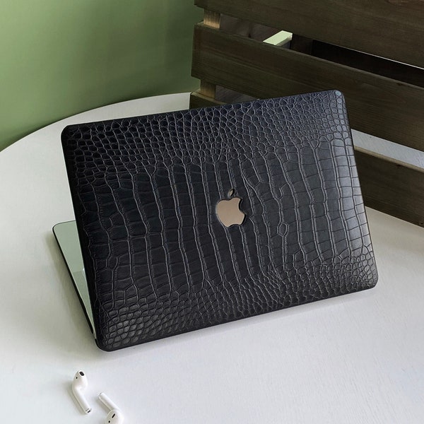 Charcoal Black Laptop Case Vegan leather Case Macbook Pro 13 Pro 15 Pro 16 A2485 Laptop Case Cover 2021 Pro 14 A2442 Air13 M2 A2681 A2338