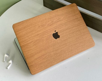 Walnut Wood Leather Leather Laptop Case Vegan leather Case Macbook Pro 13 Pro 15 Pro 16 A2485 Laptop Case Cover 2021 Pro 14 A2442 Air13