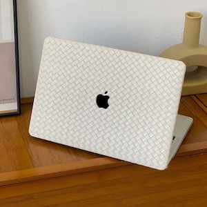 Étui pour ordinateur portable en cuir tissé blanc Macbook Pro 13 Pro 15 Pro 16 A2485 housse pour ordinateur portable 2021 Pro 14 A2442 2022 Air13 M2-A2681 Pro A2338