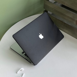 Custodia per laptop in pelle nera inchiostro Custodia in pelle vegana MacBook Pro 13 Pro 15 Pro 16 A2485 Custodia per laptop 2021 Pro 14 A2442 Air13 M2-A2681