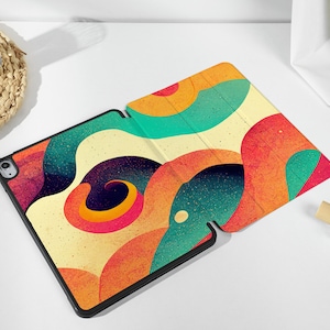 Groovy Abstract-Wavy Personalized iPad Smart Case Cover iPad Pro 12.9, Pro 11, 10.9, 10.5 10.2 iPad Air 4 Air 5 iPad 9 Case iPad Mini 6