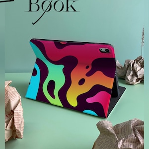 Ghost Abstract Rotation Personalized Custom Name iPad Smart Case Cover iPad Pro 12.9 Pro 11 10.9 10.5 10.2 iPad Air 4 iPad 9 Case iPad Mini6
