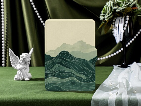 Green Line Mountains All new Kindle 6" 2022 Case, Personalization Kindle Case, Paperwhite 2021, 2022 Cover, Kindle 7th  10th  11th Gen Case