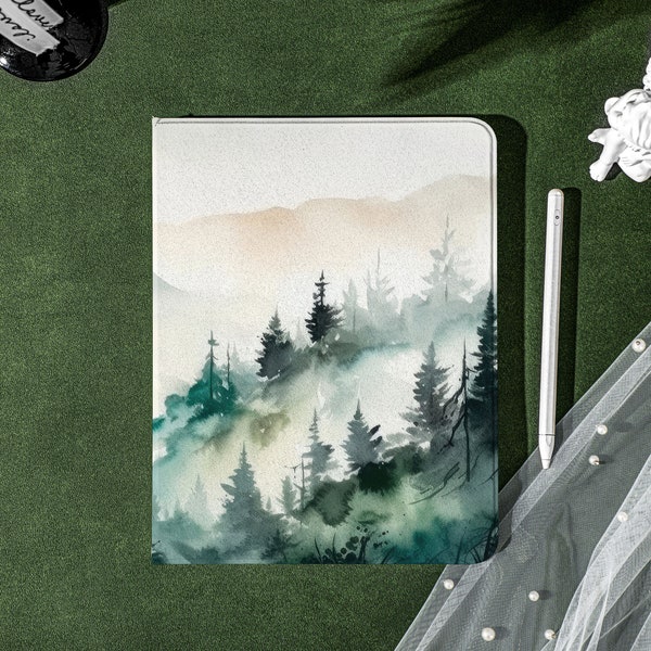 Misty Green Woods Personalised iPad Smart Case Cover iPad Pro 12.9, Pro 11, 10.9, 10.5 10.2 iPad Air 4 Air 5 iPad 9 Case iPad Mini 6