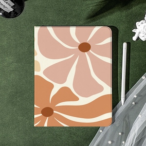 Beige Abstract Floral Personalized iPad Smart Case Cover iPad Pro 12.9, Pro 11, 10.9, 10.5 10.2 iPad Air 4 Air 5 iPad 9 Case iPad Mini 6