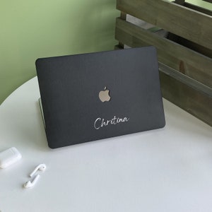 Custodia per laptop in pelle personalizzata in pelle inchiostro nero MacBook Pro 13 15 16 Custodia per laptop A2485 2021 Pro 14 A2442 Air13 M2-A2681