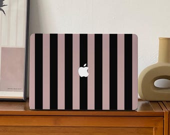 Strawberry Noir Stripes New MacBook Case for 2026 M4/M5 Pro 16, Pro 14 inch 16 Touch Bar Air 13.6 M2 inch Laptop Hard Mac Neo Case, 2026 New