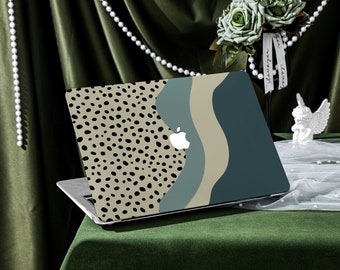 Speckle Green MacBook Case for New MacBook Air 15 A2941, 14.2" A2918/A2992, 16.2" A2991, Personalized Name, Air 13 Inch Laptop Case
