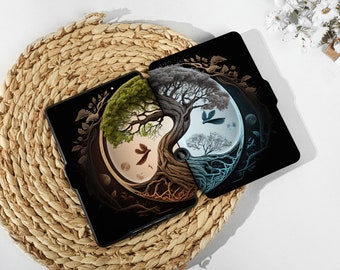 Yin en Yang Tree All new Kindle 6" 2022 Case, Personalisatie Kindle Case, Paperwhite 2021, 2022 Cover, Kindle 8th 10th 11th Gen Case
