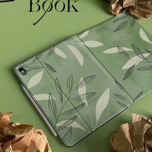 Watercolor Leaves Personalized iPad Smart Case Cover iPad Pro 12.9, Pro 11, 10.9, 10.5 10.2 iPad Air 4 Air 5 iPad 9 Case iPad Mini 6