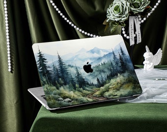 Early Morning Forest MacBook Case for New MacBook Air 15 A2941, 14.2" A2918/A2992, 16.2" A2991, Personalized Name, Air 13 Inch Laptop Case