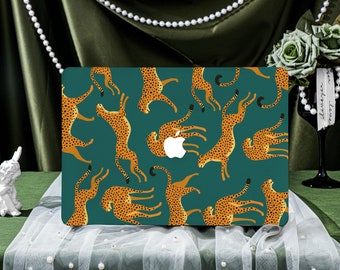 Multi-angle Leopard MacBook Case for New MacBook Air 15 A2941, 14.2" A2918/A2992, 16.2" A2991, Personalized Name, Air 13 Inch Laptop Case