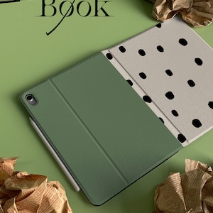 Personalized Custom Name Olive Splice Dot iPad Smart Case Cover iPad Pro 12.9, Pro 11, 10.9, 10.5 10.2 iPad Air 4 iPad 9 Case iPad Mini 6