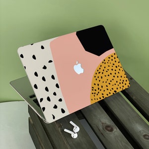 Abstract Speckle Painting Apple Macbook Case, Personalized Name, Text, Suitable for Pro 14 15 16, Air 13 Inch Laptop Case,Holiday Gift