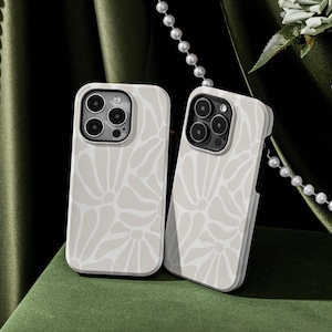 Beige Abstract Floral Personalised iPhone Case, MagSafe iPhone Case, iPhone Cover,  Custom iPhone Case for for Phone 15 15 Pro 15 Pro Max