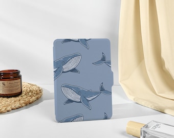 Blue Whales All new Kindle 6" 2022 Case, Personnalisation Kindle Case, Paperwhite 2021, 2022 Cover, Kindle 8th 10th 11th Gen Case