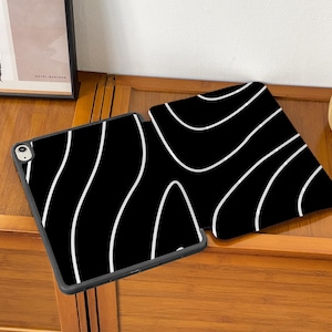 Flowing Lines Personalized iPad Smart Case Cover iPad Pro 12.9, Pro 11, 10.9, 10.5 10.2 iPad Air 4 Air 5 iPad 9 Case iPad Mini 6