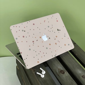 Ploka Dot Speckle Apple Macbook Case, Personalized Name, Text, Suitable for Pro 14 15 16, Air 13 Inch Laptop Case,Holiday Gift