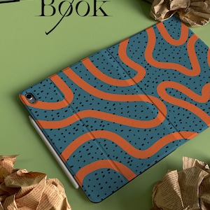 Personalized Custom Name Tangerine Coral iPad Smart Case Cover iPad Pro 12.9 Pro 11 10.9 10.5 10.2 iPad Air 4 iPad 9 Case iPad Mini 6